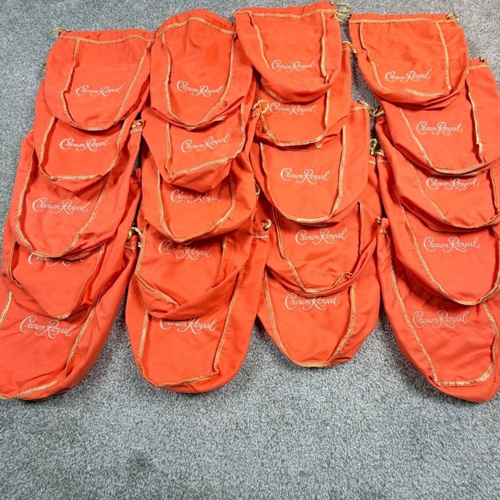 Crown Royal Peach Limited Edition Drawstring Bags Embroidered 20 Bag Lot